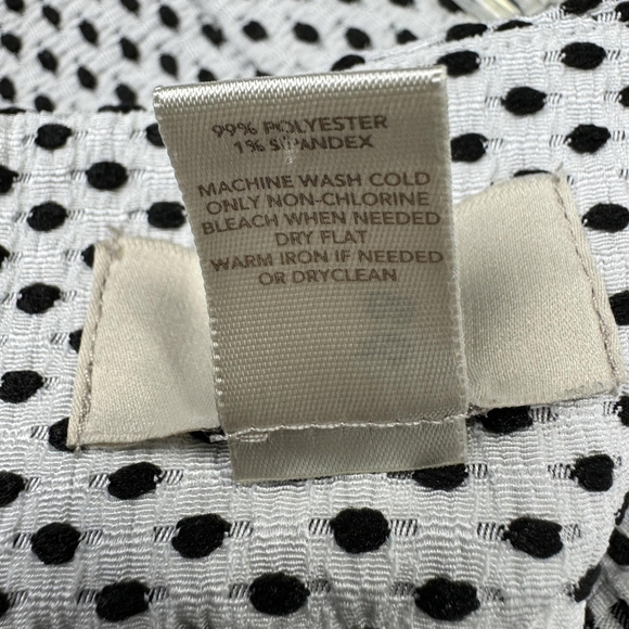 LOFT Womens Black & White Polka Dot Scalloped Hem Skirt Career Size 6 - Picture 8 of 13